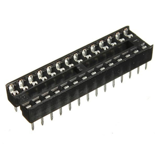 thumbnail image 2 of 10 Pieces 2.54mm Pitch 28 Pin DIP Round Pin IC Socket – Wide Adaptor For Electronics 2 of 5