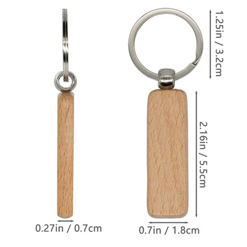 Consumable Keyring Kit Rectangle Wooden - Pack of 10 (To go with Laser ...